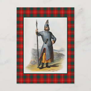 Clan MacFie Vintage Illustration Tartan Frame Postcard