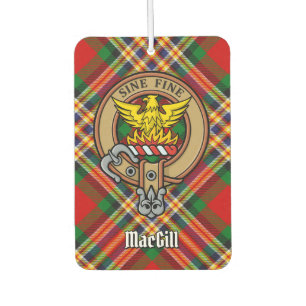 Clan MacGill Crest over Tartan Air Freshener