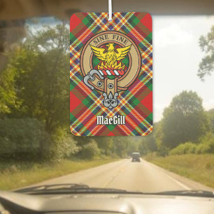 Clan MacGill Crest over Tartan Air Freshener