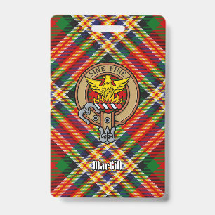 Clan MacGill Crest over Tartan Badge
