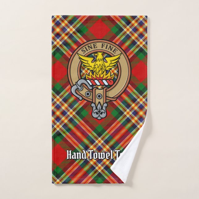 Clan MacGill Crest over Tartan Bath Towel Set (Hand Towel)