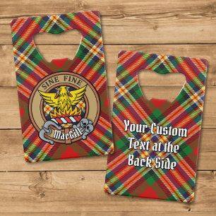 Clan MacGill Crest over Tartan Credit Card Bottle Opener