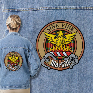 Clan MacGill Crest over Tartan Denim Jacket
