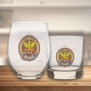 Clan MacGill Crest over Tartan Whiskey Glass