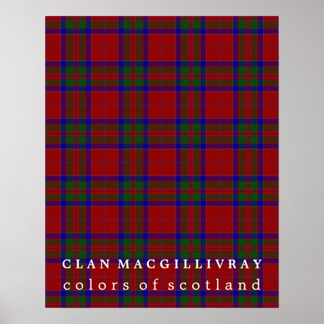 Clan MacGillivray Colours of Scotland Tartan Poster (Front)