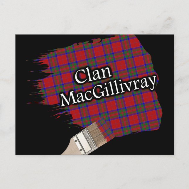 Clan MacGillivray Scottish Tartan Paint Brush Postcard (Front)