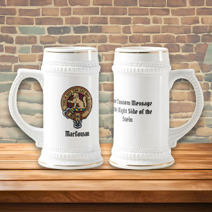 Clan MacGowan Crest over Tartan Beer Stein
