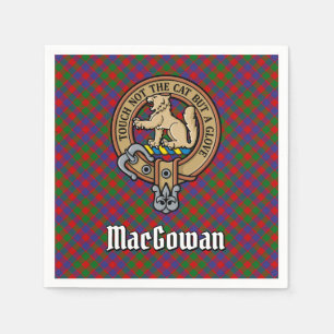 Clan MacGowan Crest over Tartan Napkin