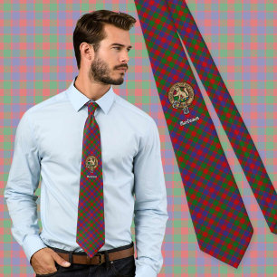 Clan MacGowan Crest over Tartan Tie