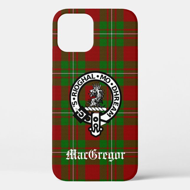 Clan MacGregor Crest Badge and Tartan Case-Mate iPhone Case (Back)
