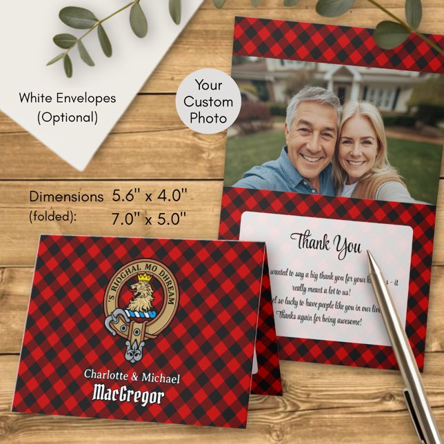 Clan MacGregor Crest over Rob Roy Tartan Invitation (Creator Uploaded)