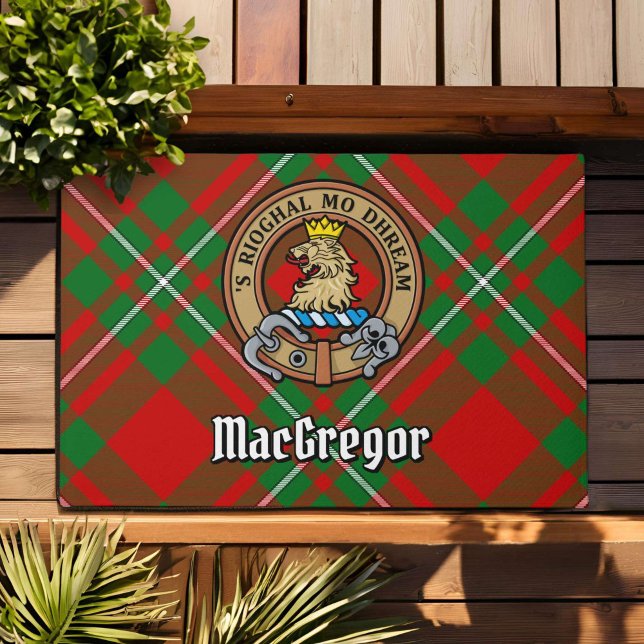 Clan MacGregor Crest over Tartan Doormat (Creator Uploaded)
