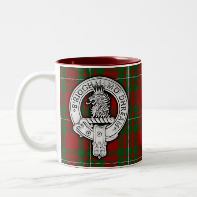 Clan MacGregor Crest & Tartan Two-Tone Coffee Mug (Left)