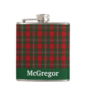 Clan MacGregor Tartan Plaid Custom Hip Flask
