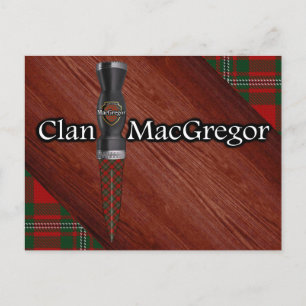 Clan MacGregor Tartan Sgian Dubh Blade Postcard
