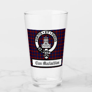 Clan Machlachlan Crest Badge &Tartan Customizable Glass