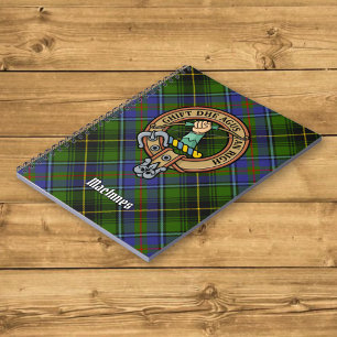 Clan MacInnes Crest over Tartan Notebook