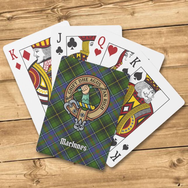 Clan MacInnes Crest over Tartan Playing Cards (Creator Uploaded)