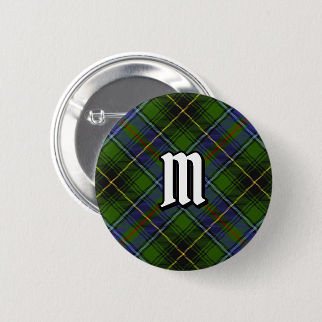 Clan MacInnes Tartan 2 Inch Round Button (Front & Back)