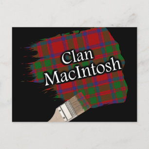 Clan MacIntosh Scottish Tartan Paint Brush Postcard