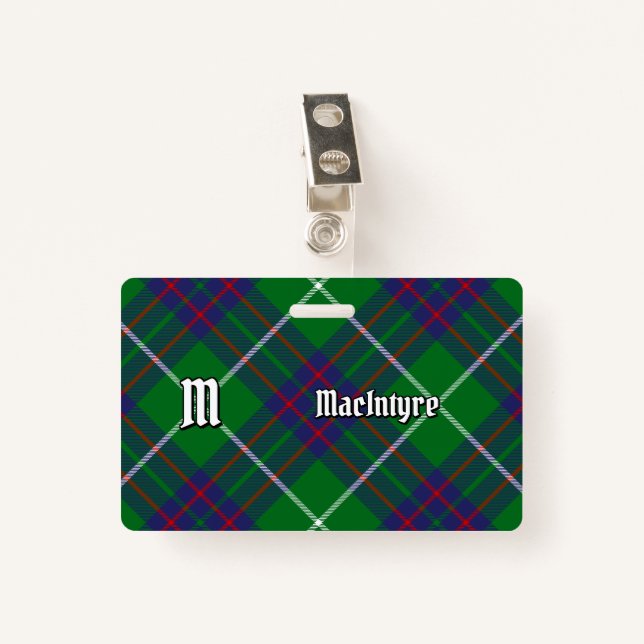 Clan MacIntyre Chasse Badge Tartan (Devant avec clip)