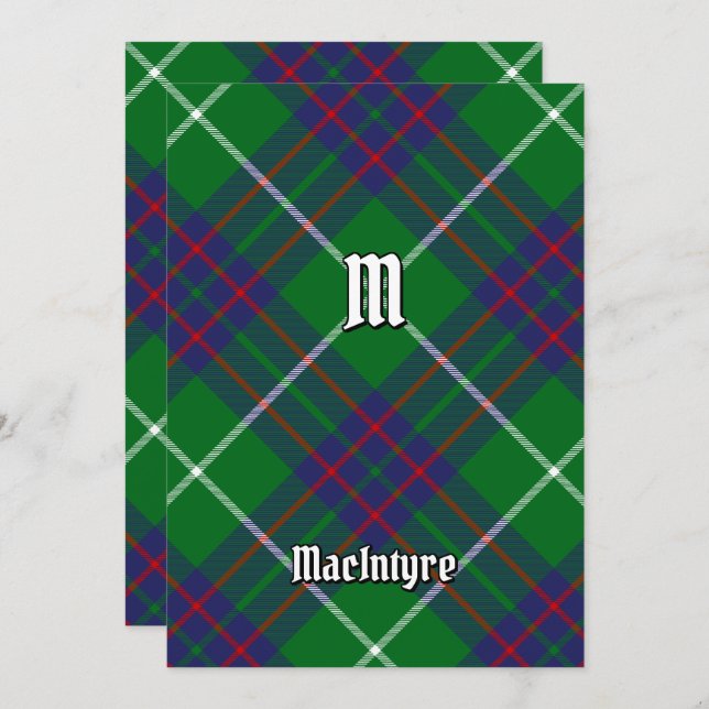 Clan MacIntyre Chasse Tartan Invitation (Devant / Derrière)