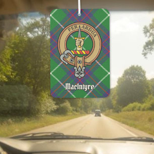 Clan MacIntyre Crest over Hunting Tartan Air Freshener