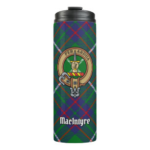 Clan MacIntyre Crest over Tartan Thermal Tumbler