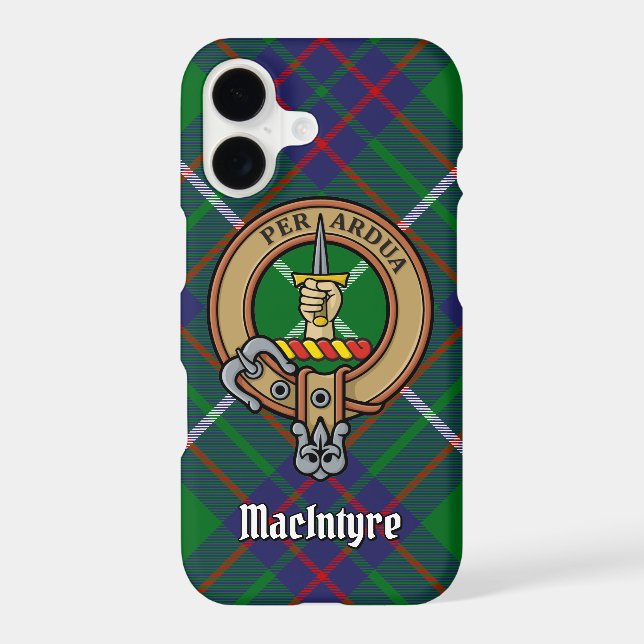Clan MacIntyre Crest sur la chasse Tartan (Verso)