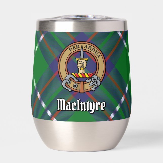 Clan MacIntyre Crest sur Tartan (Avant)
