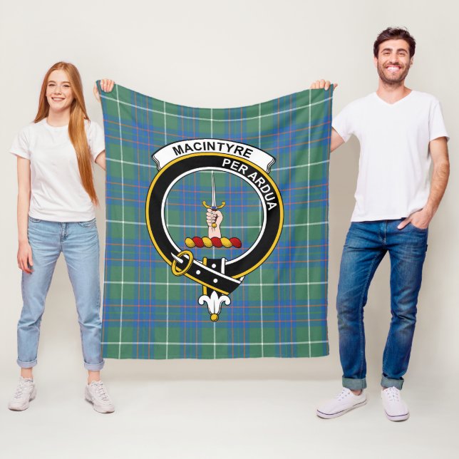 Clan MacIntyre Hunting Ancient Tartan Plaid Fleece Blanket (In Situ)