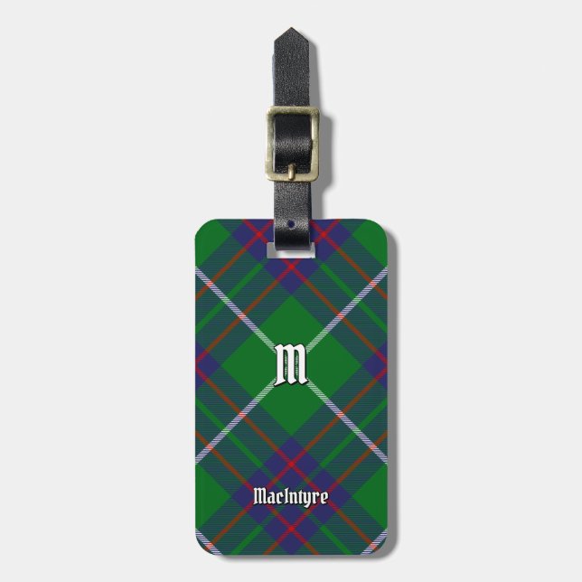 Clan MacIntyre Hunting Tartan Luggage Tag (Front Vertical)