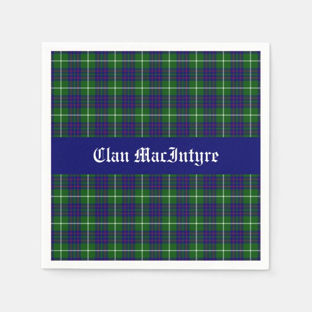 Clan MacIntyre Tartan Customizable Napkin (Front)