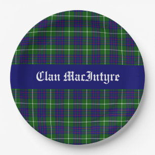Clan MacIntyre Tartan Customizable Paper Plate