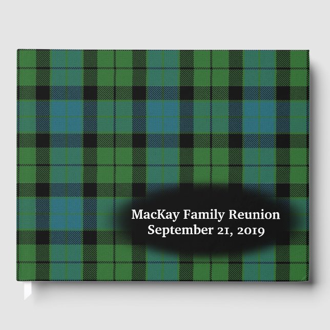 Clan MacKay Ancient Tartan Plaid Family Reunion Guest Book (Front)