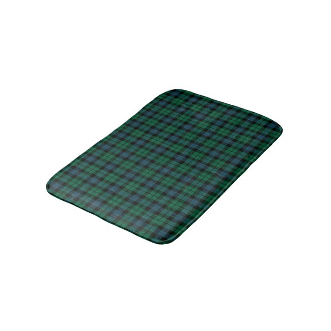 Clan MacKay Blue and Green Scottish Tartan Bath Mat (Angled)