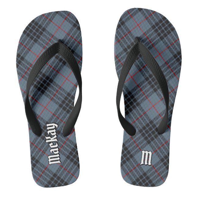 Clan MacKay Blue Tartan Flip Flops (Footbed)