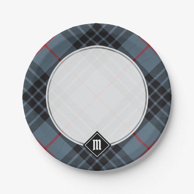 Clan MacKay Blue Tartan Paper Plate (Front)