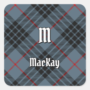 Clan MacKay Blue Tartan Square Sticker