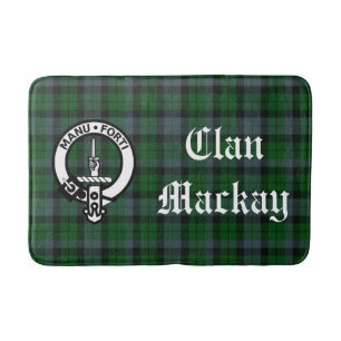 Clan Mackay Crest Badge & Tartan Bath Mat