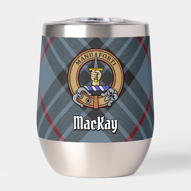 Clan MacKay Crest over Blue Tartan (Front)