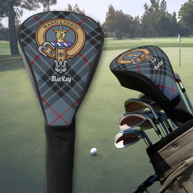Clan MacKay Crest over Blue Tartan Golf Head Cover (Creator Uploaded)