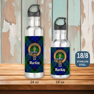Clan MacKay Crest over Tartan 710 Ml Water Bottle