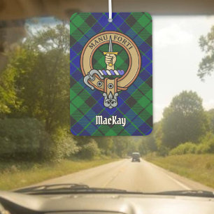 Clan MacKay Crest over Tartan Air Freshener