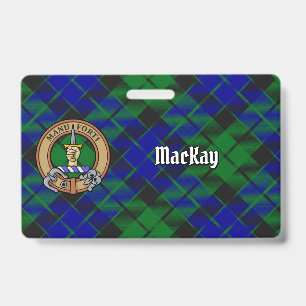 Clan MacKay Crest over Tartan Badge
