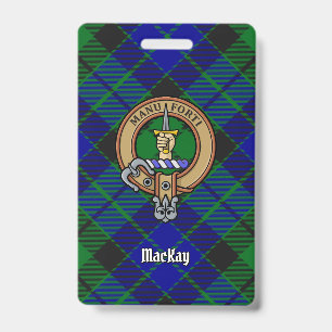 Clan MacKay Crest over Tartan Badge