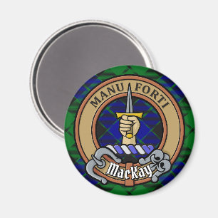 Clan MacKay Crest over Tartan Magnet