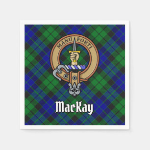 Clan MacKay Crest over Tartan Napkin