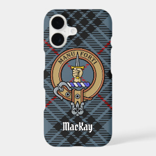 Clan MacKay Crest sur Blue Tartan