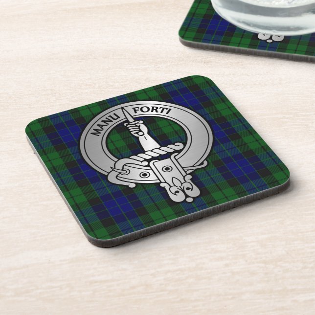 Clan MacKay Crest & Tartan Coaster (Left Side)
